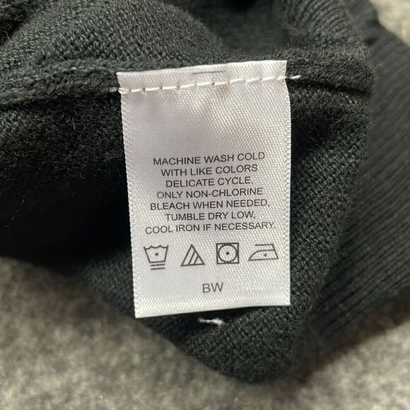 NWT Alan Flusser Cotton Cashmere Classic Black Crewneck Sweater Size L Large - Picture 9 of 11